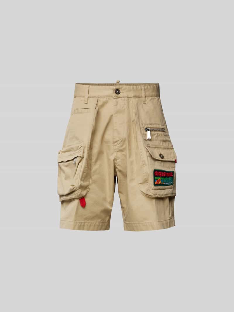 Loose fit cargoshorts met labelpatch