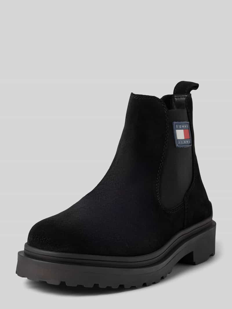 Tommy Jeans Chelsea boots van leer met labelpatch