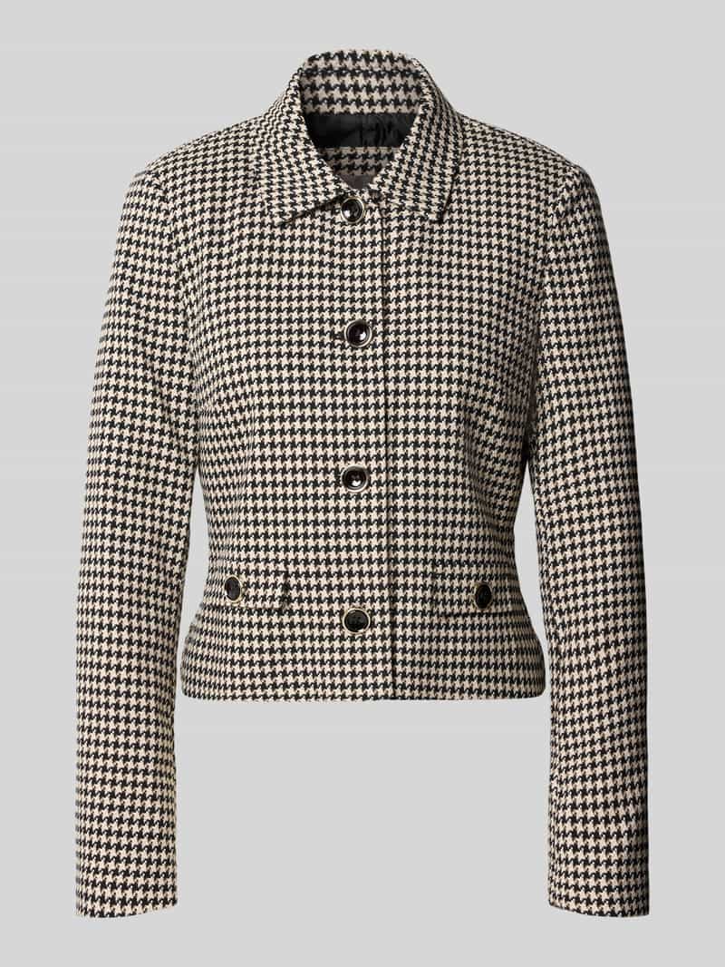 Christian Berg Woman Selection slim fit blazer met hanentandpatroon