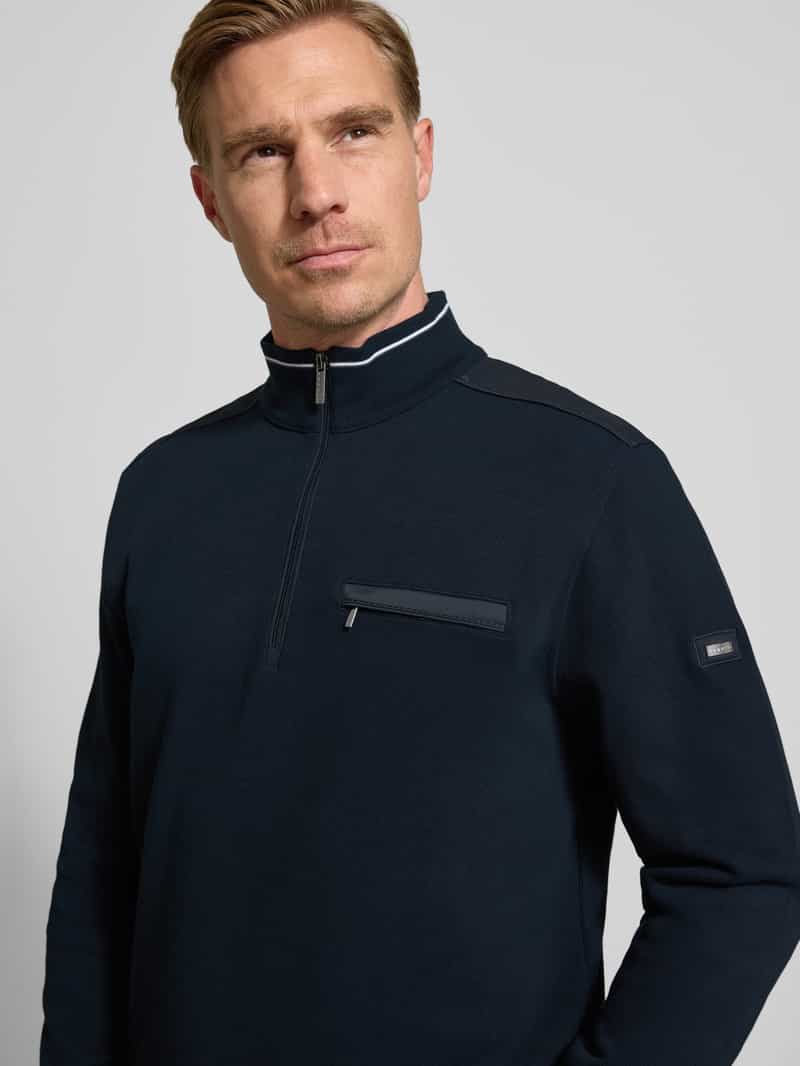 Bugatti Sweatshirt met opstaande kraag model 'Selanik'