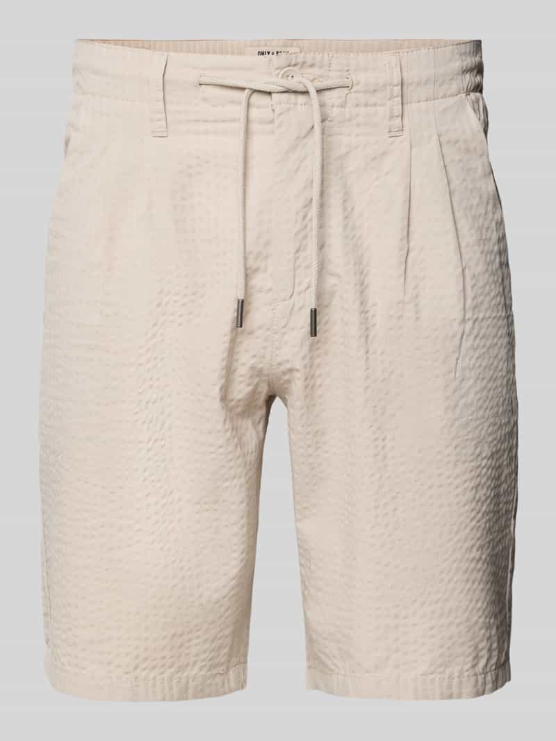 Only & Sons Regular fit korte broek met structuurmotief model 'LEO LIFE'