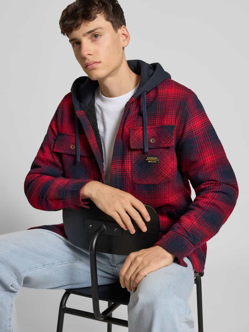 Superdry Regular fit overhemdjack met borstzakken
