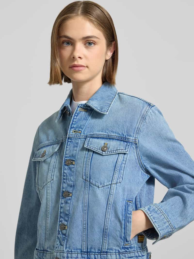 G-Star Raw Jeansjack met platte kraag en borstzakken