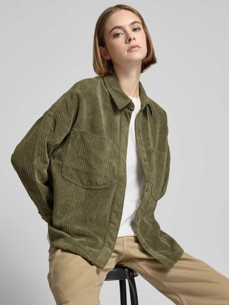 Only Oversized overhemdblouse van corduroy model 'JANINE- RAI'