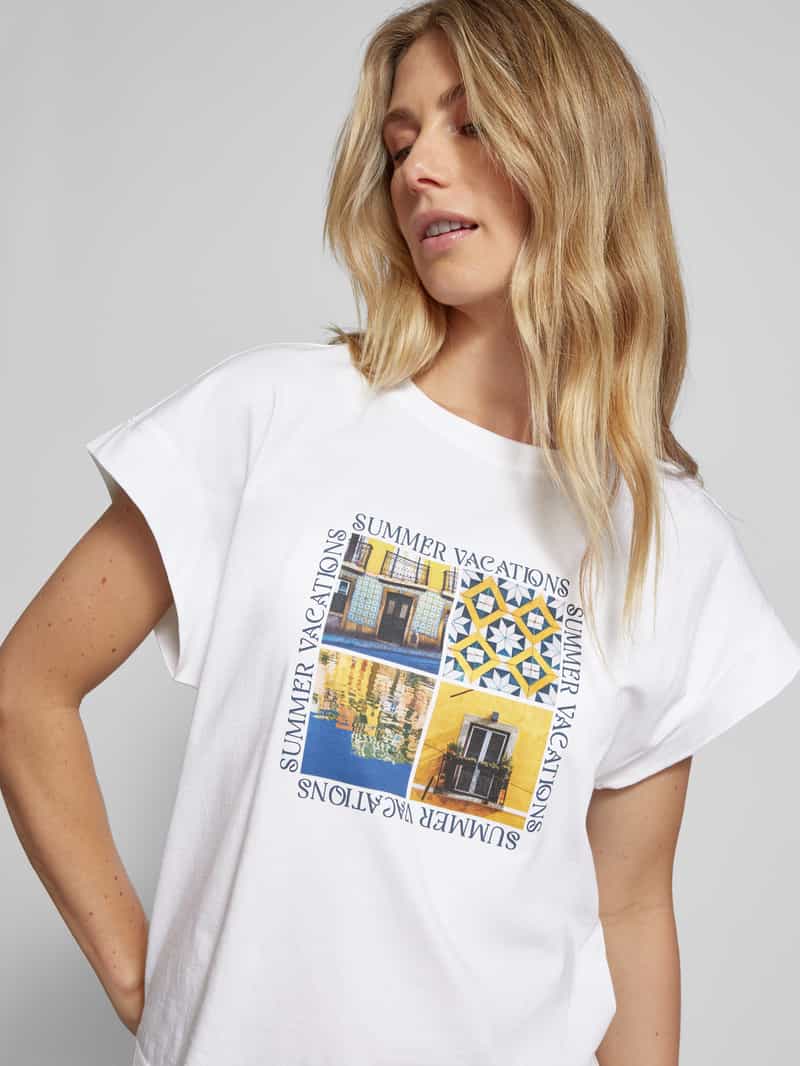 s.Oliver RED LABEL T-shirt met motief- en statementprint