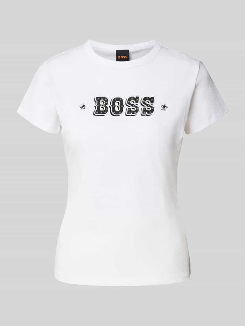 Boss Orange Slim fit T-shirt van puur katoen