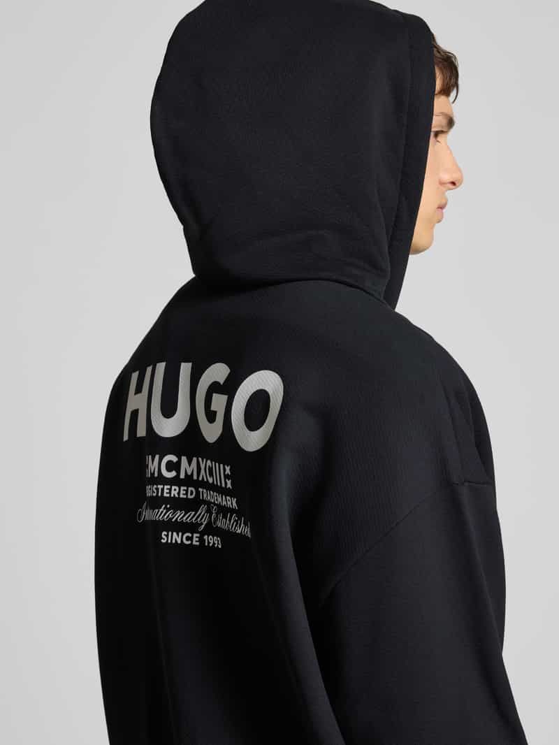 Hugo Blue Loose fit sweatjack van puur katoen
