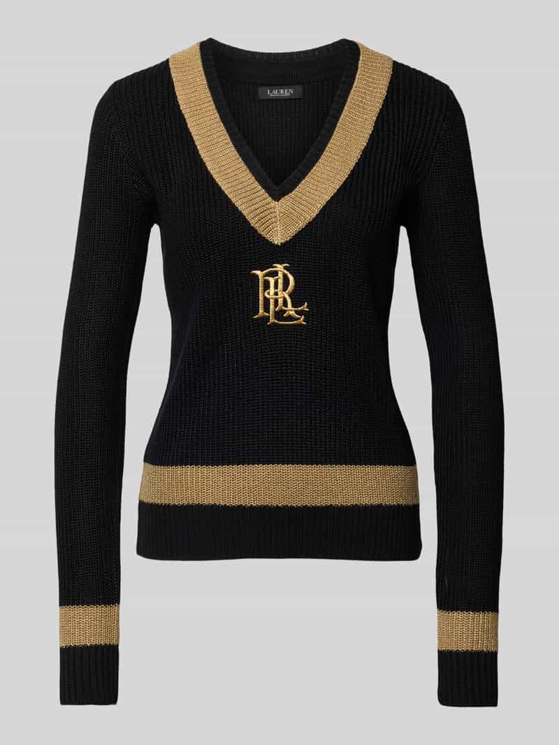 Lauren Ralph Lauren Gebreide pullover met labelstitching model 'MEREN'