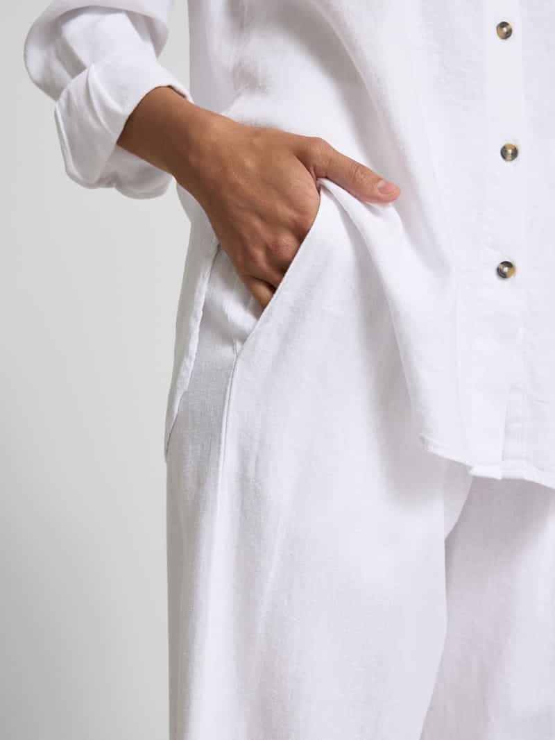 FREE QUENT Straight leg linnen broek met steekzakken model 'Lavea'