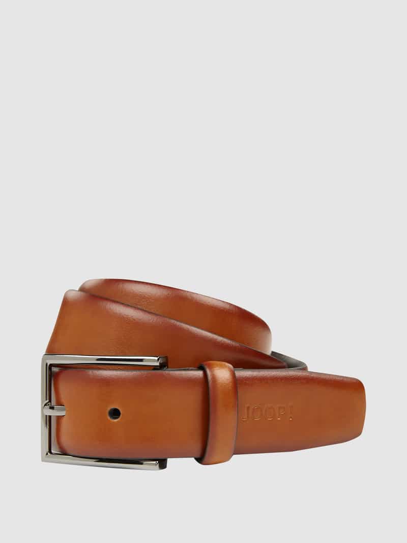 JOOP! Collection Leren riem met reliëflogo
