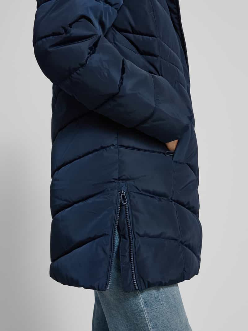 Tom Tailor Regular fit gewatteerde lange jas met capuchon