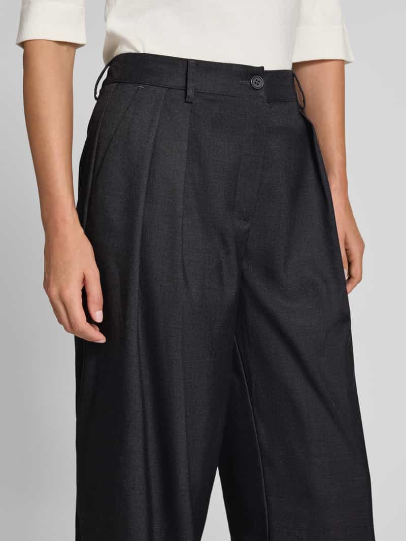 Stefanel Loose fit broek met wijde pijpen en plooien