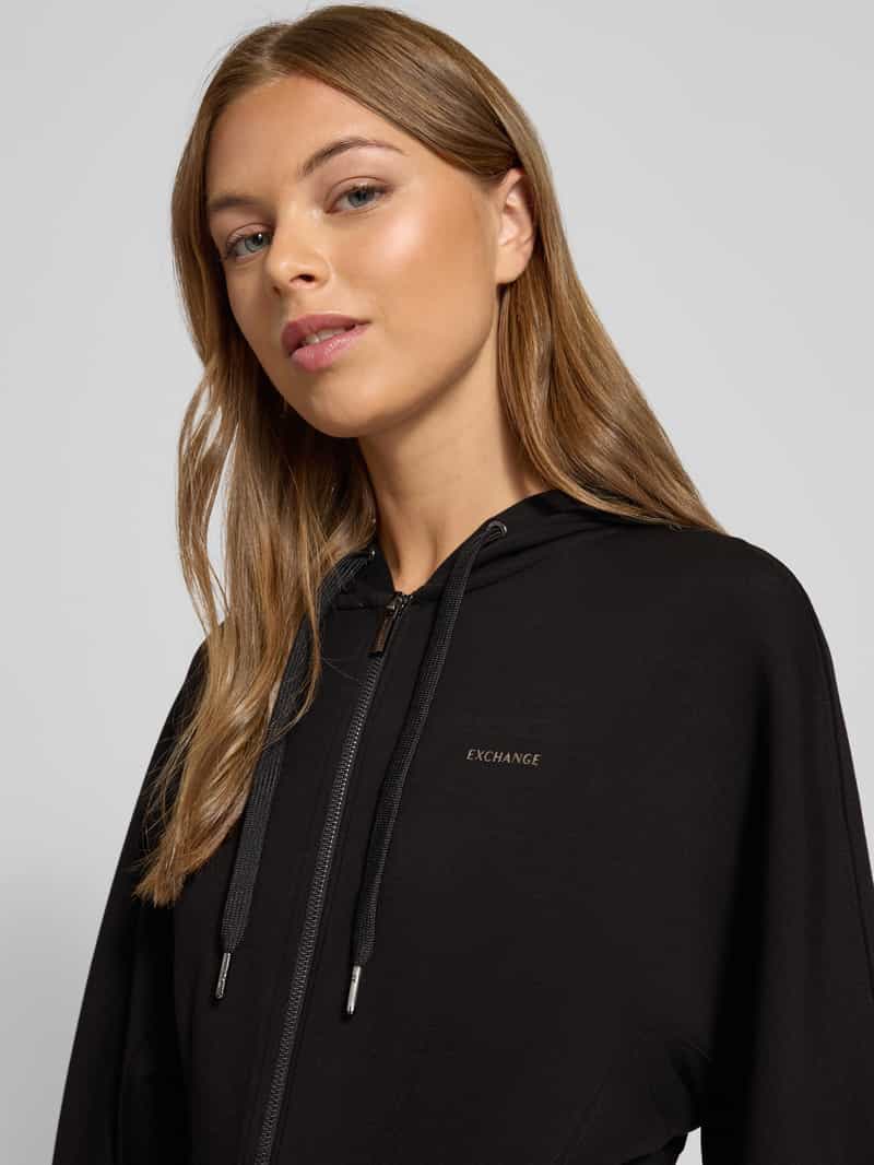 Armani Exchange Sweatjack met viscose en capuchon