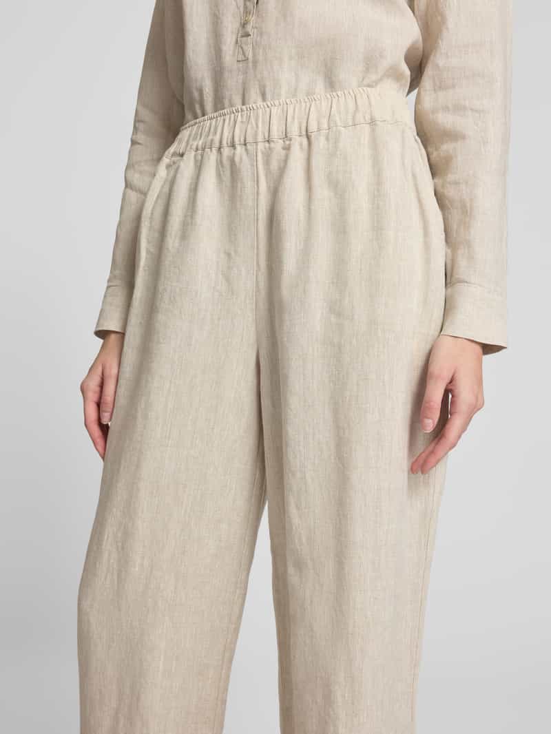 MOS MOSH Relaxed fit linnen broek met steekzakken model 'Emmi'