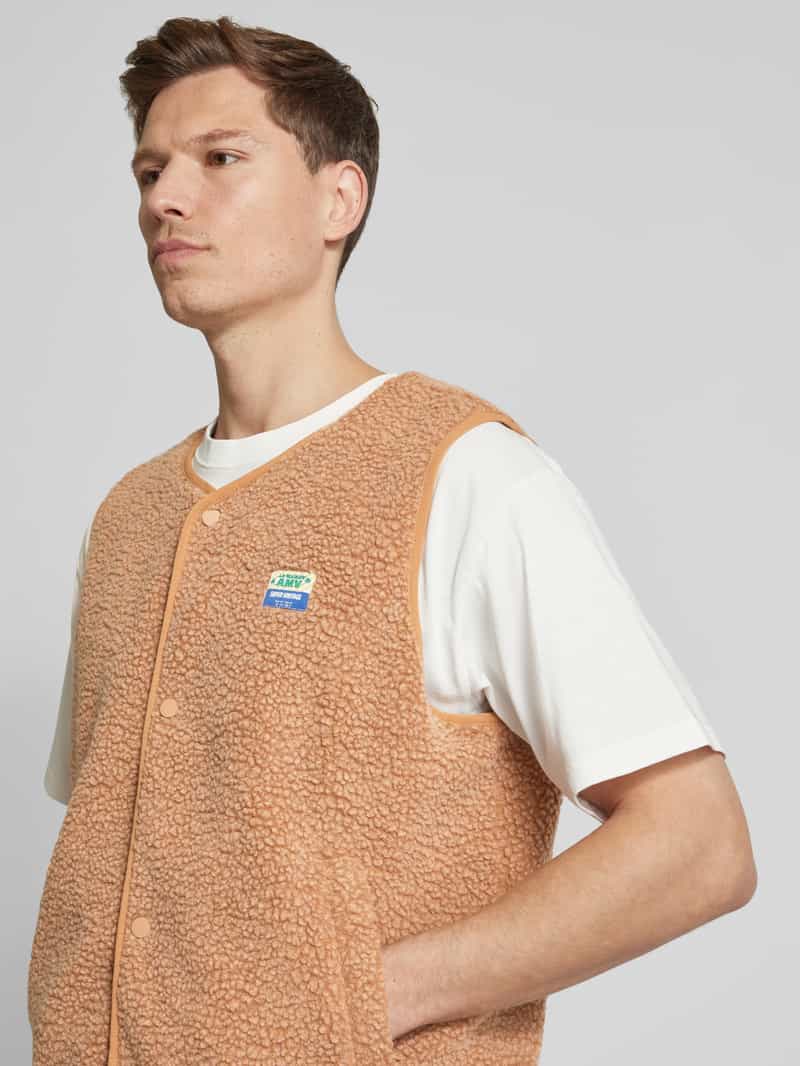 American vintage Bodywarmer van teddybont met labelpatch model 'HOKTOWN'