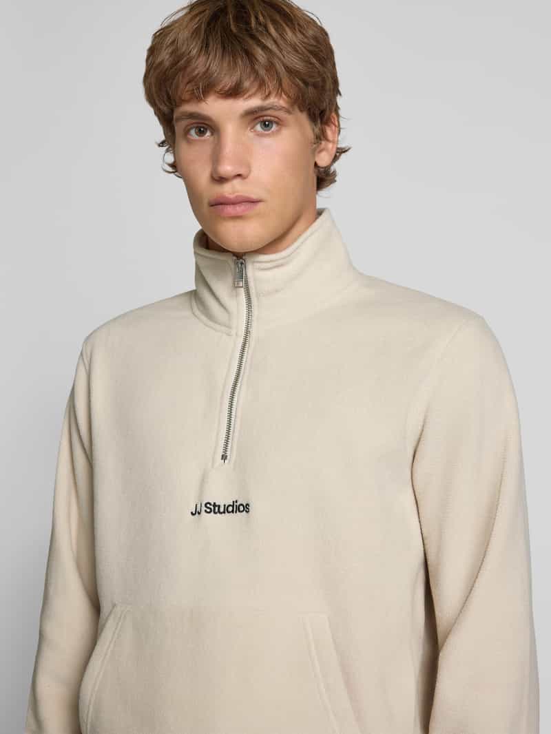 jack & jones Fleecepullover met kangoeroezak model 'SOHO HALFZIP FLEECE'