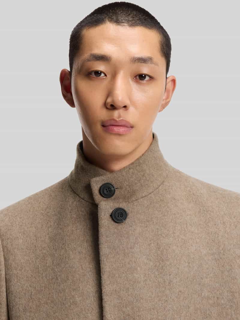 HUGO Regular fit lange jas van wolmix model 'MINTRAX'