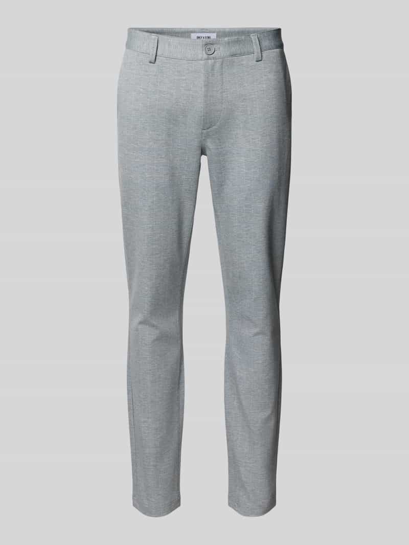 Only & Sons Slim fit stoffen broek met riemlussen model 'MARK'