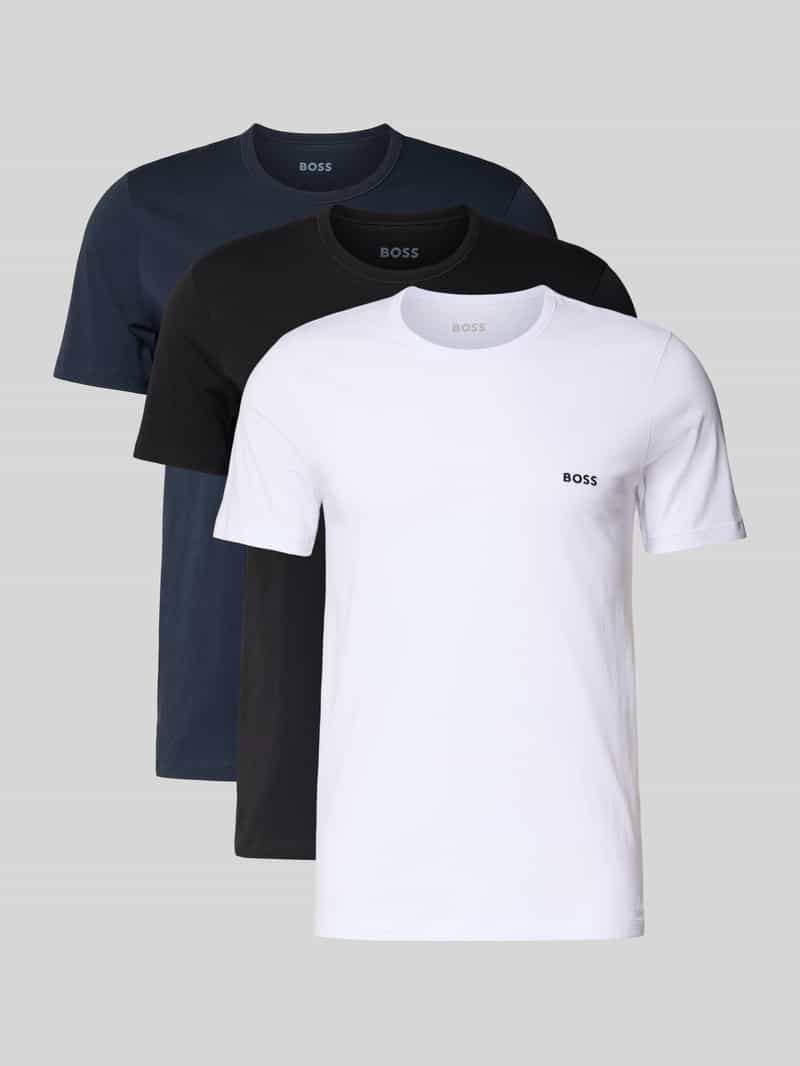 regular fit T-shirt van puur katoen model 'CLASSIC' in set van 3