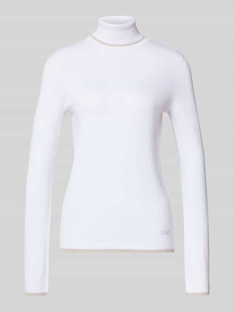 Liu Jo White Gebreide pullover met opstaande kraag