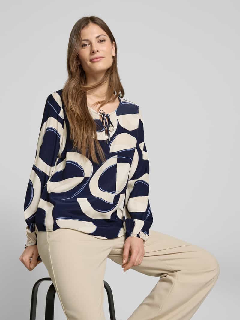 s.Oliver BLACK LABEL Relaxed fit blouse met lange mouwen van pure viscose