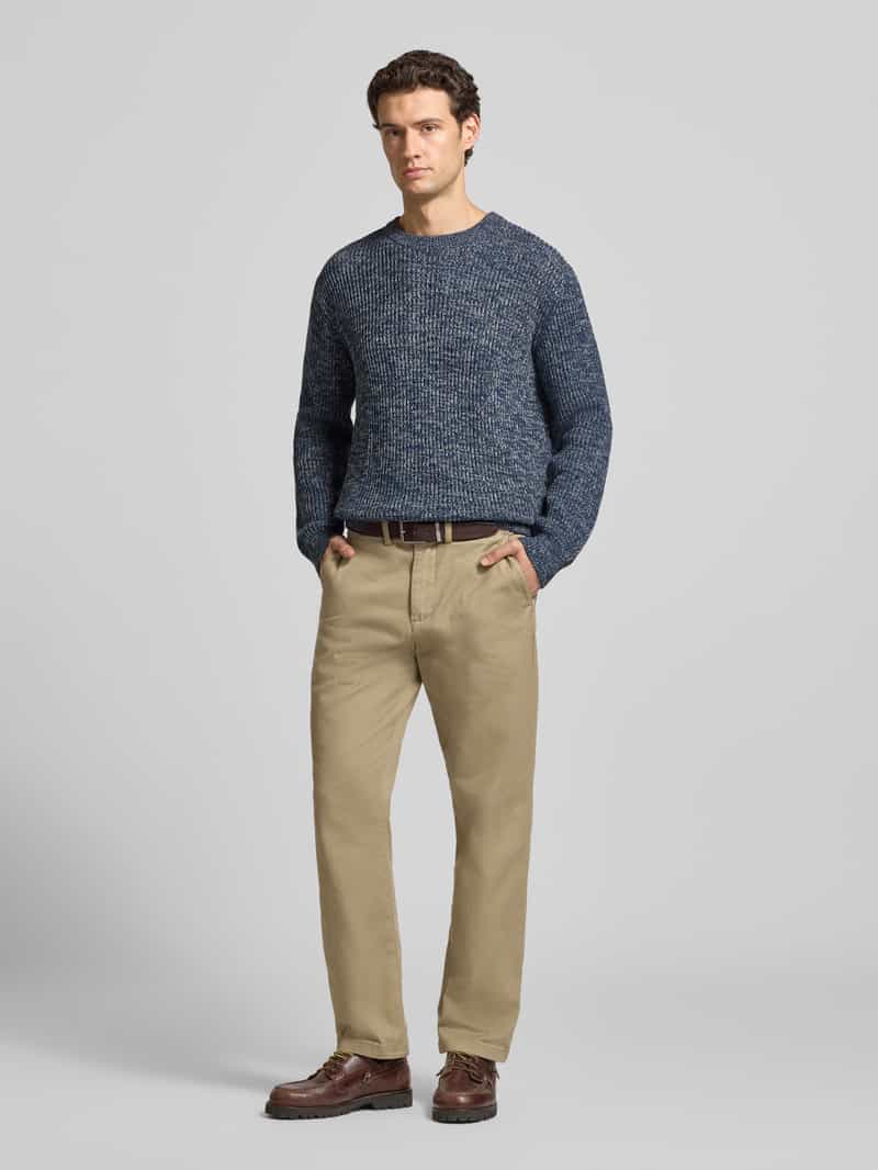 Selected katoenen regular fit gebreide trui - donkerblauw, foto 6