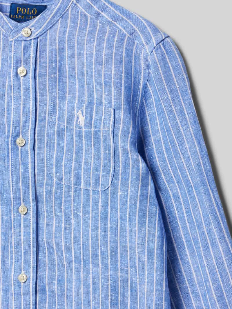 Polo Ralph Lauren Kids Regular fit overhemd van linnen met labelstitching model 'POSTBOY'