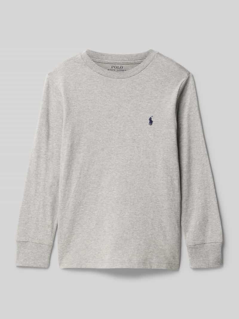 Polo Ralph Lauren Teens Shirt met lange mouwen en labelstitching