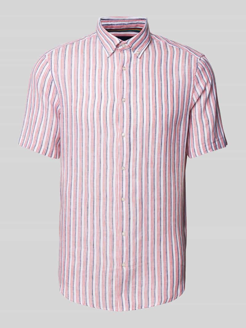 Christian Berg Men Regular fit vrijetijdsoverhemd van linnen met button-downkraag