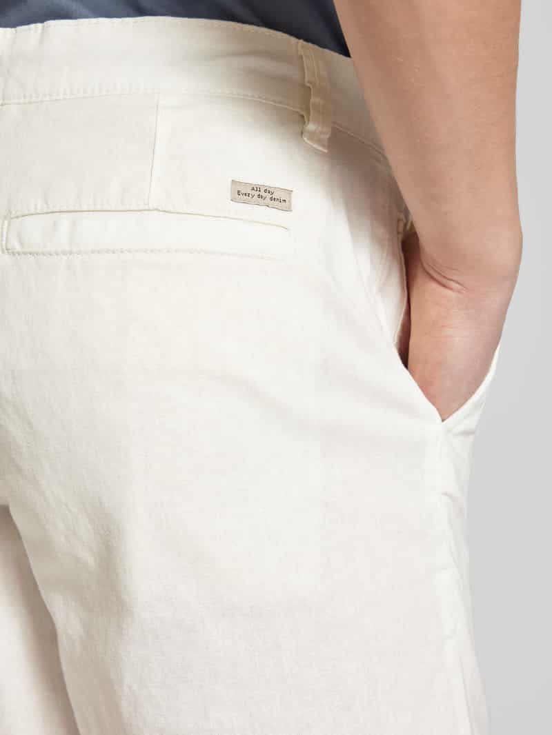 Blend Regular fit korte linnen broek in effen design