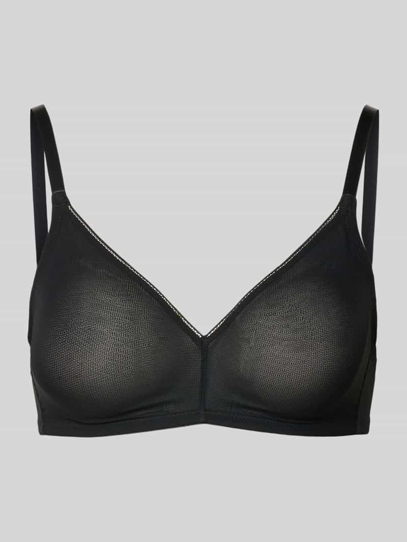Hanro Damen Bh In Semitransparentem Design Modell 'Smooth' In Black Größe Groß