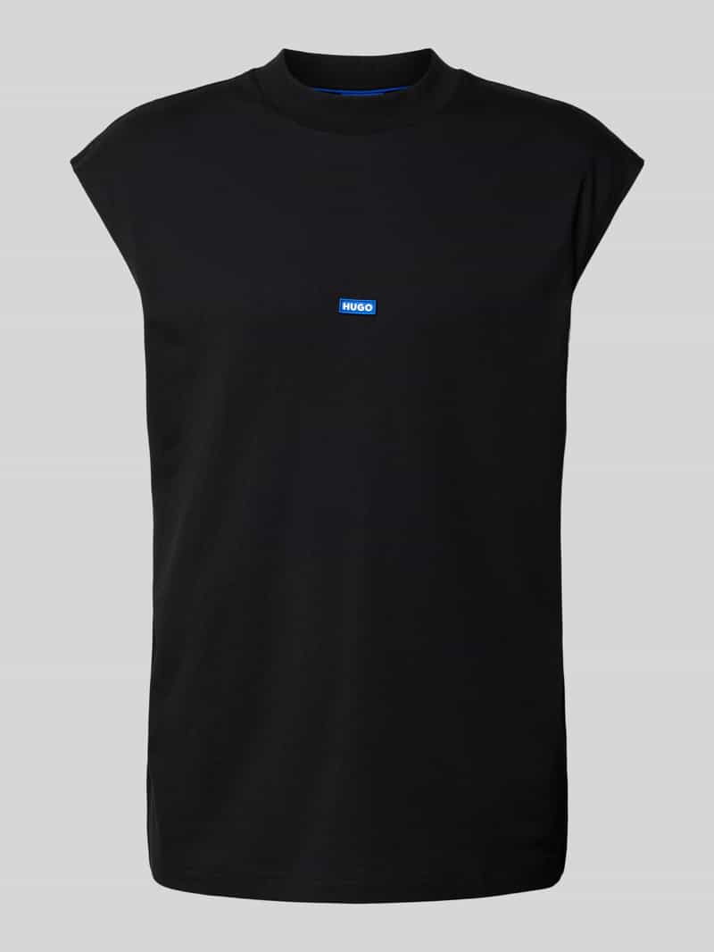 Hugo Blue Tanktop met labelbadge model 'Navertz'