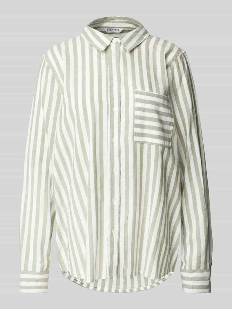 ZABAIONE Regular fit linnen blouse met borstzak