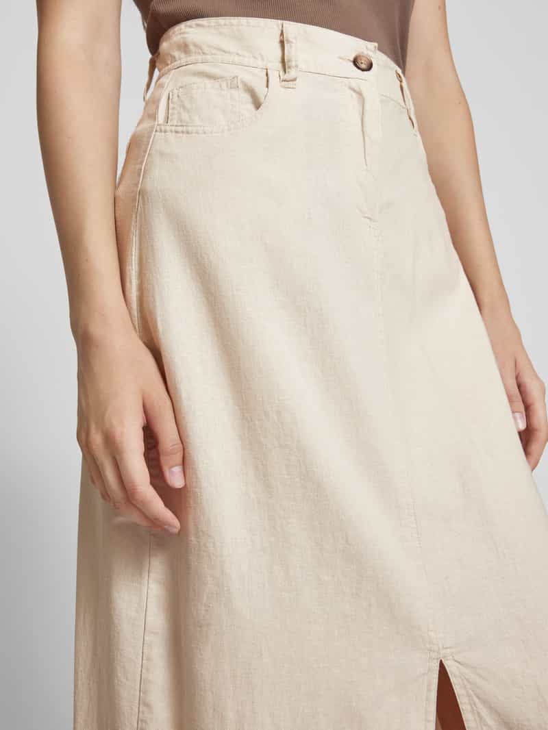 Soyaconcept Linnen rok met loopsplit model 'Ina'