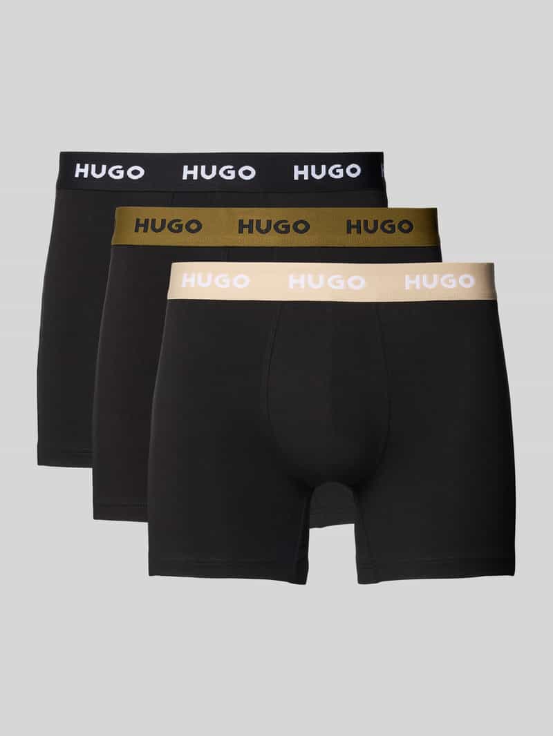 HUGO Boxershort met elastische logoband in een set van 3 stuks