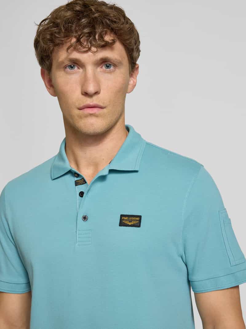 PME Legend Regular fit poloshirt met labelpatch model 'TRACKWAY'