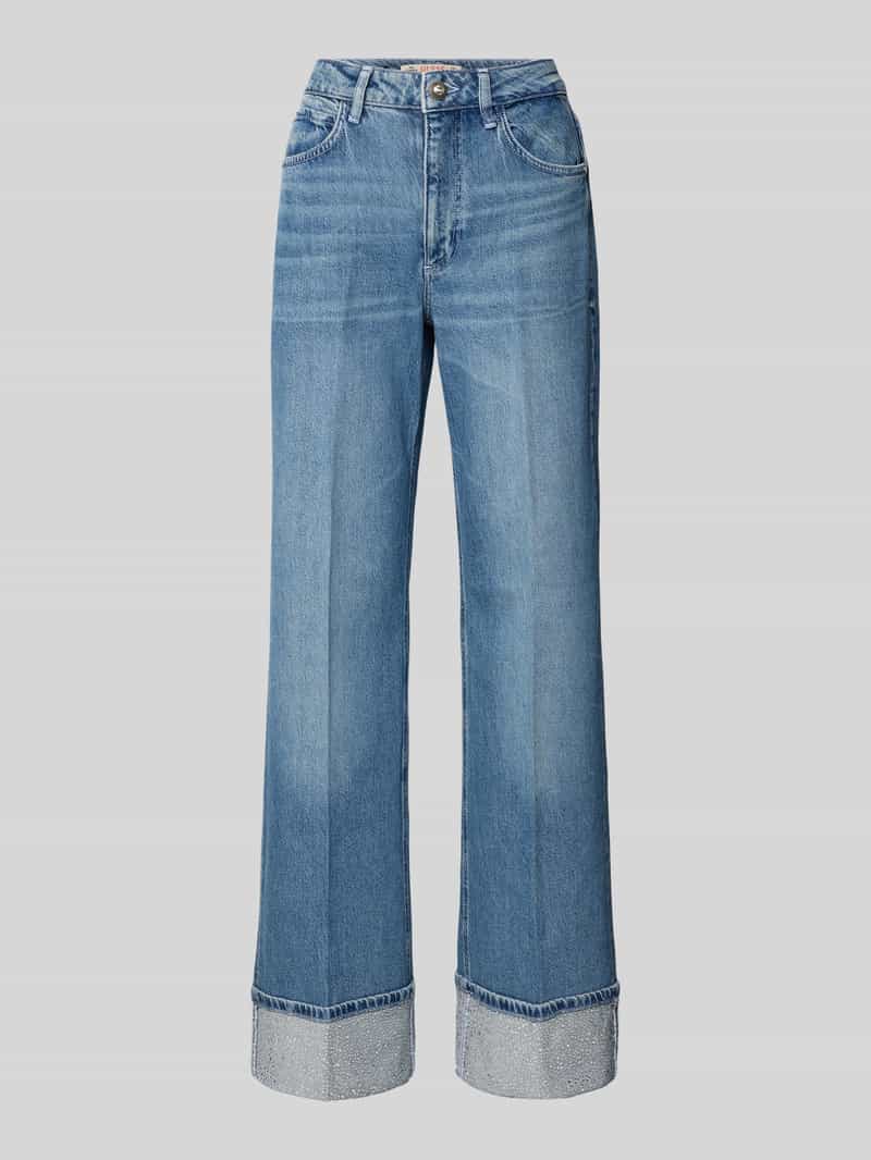 Guess High waist wide leg jeans met omslag model 'REY'