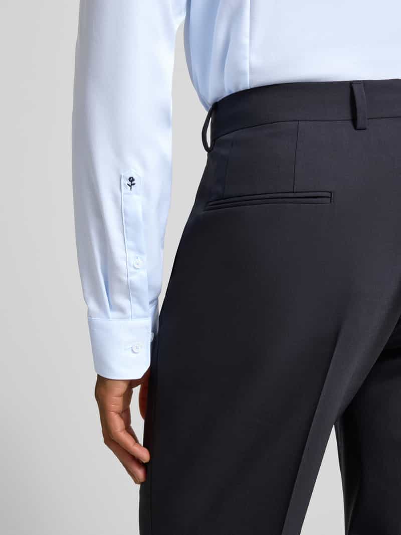 seidensticker Slim fit zakelijk overhemd van katoen met kentkraag