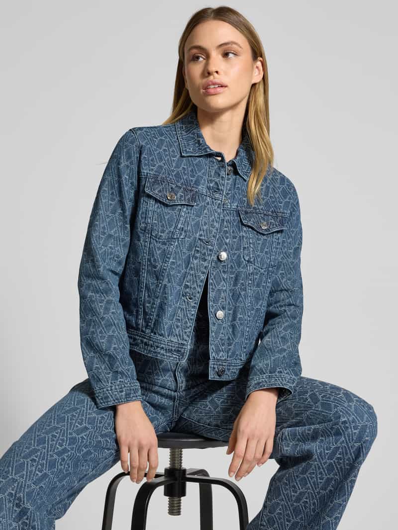 Armani Exchange Jeansjack met paspelzakken op de borst