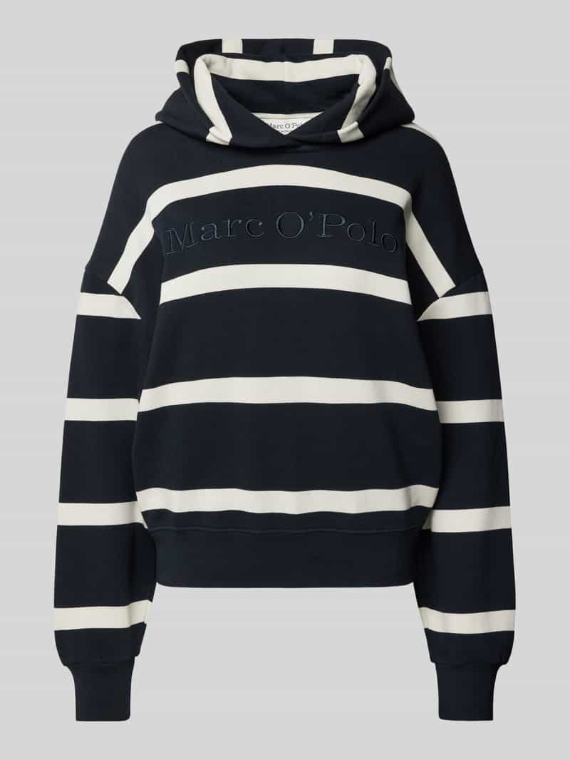 Marc O'Polo Relaxed fit hoodie van puur katoen met streepmotief