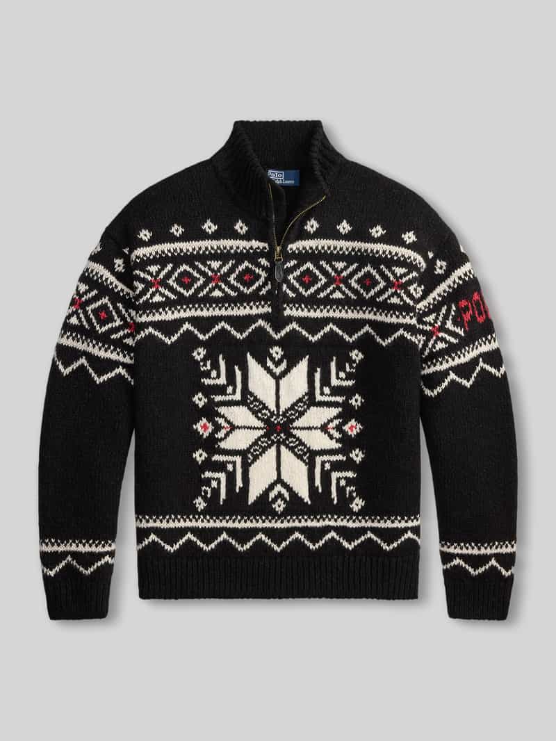Polo Ralph Lauren Regular fit pullover van wol met schipperskraag