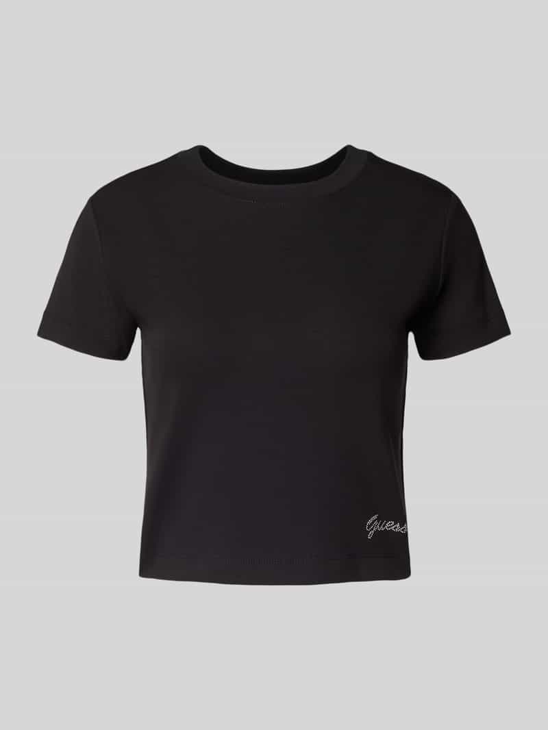 Calvin Klein T-shirt A- SS WOVEN LABEL RIB VNECK TEE