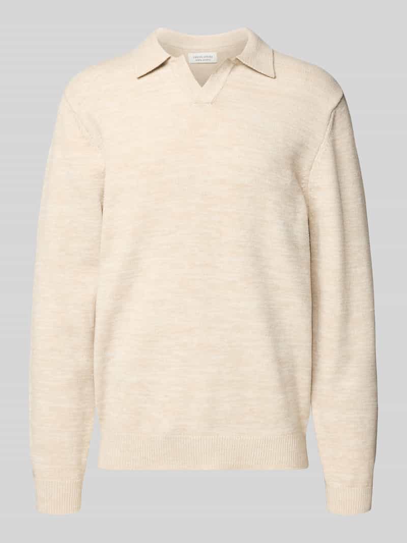 casual friday Regular fit shirt met lange mouwen en polokraag model 'Karl'