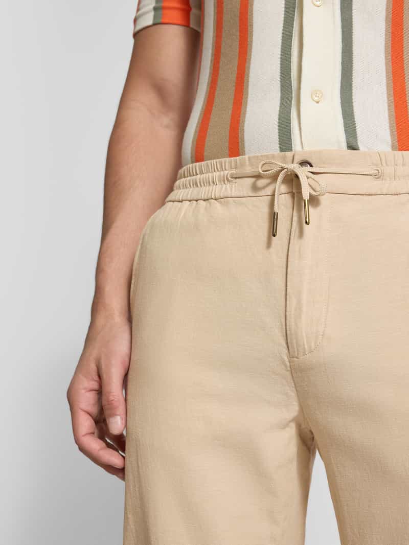 Scotch & Soda Tapered fit stoffen broek met tunnelkoord model 'Warren'