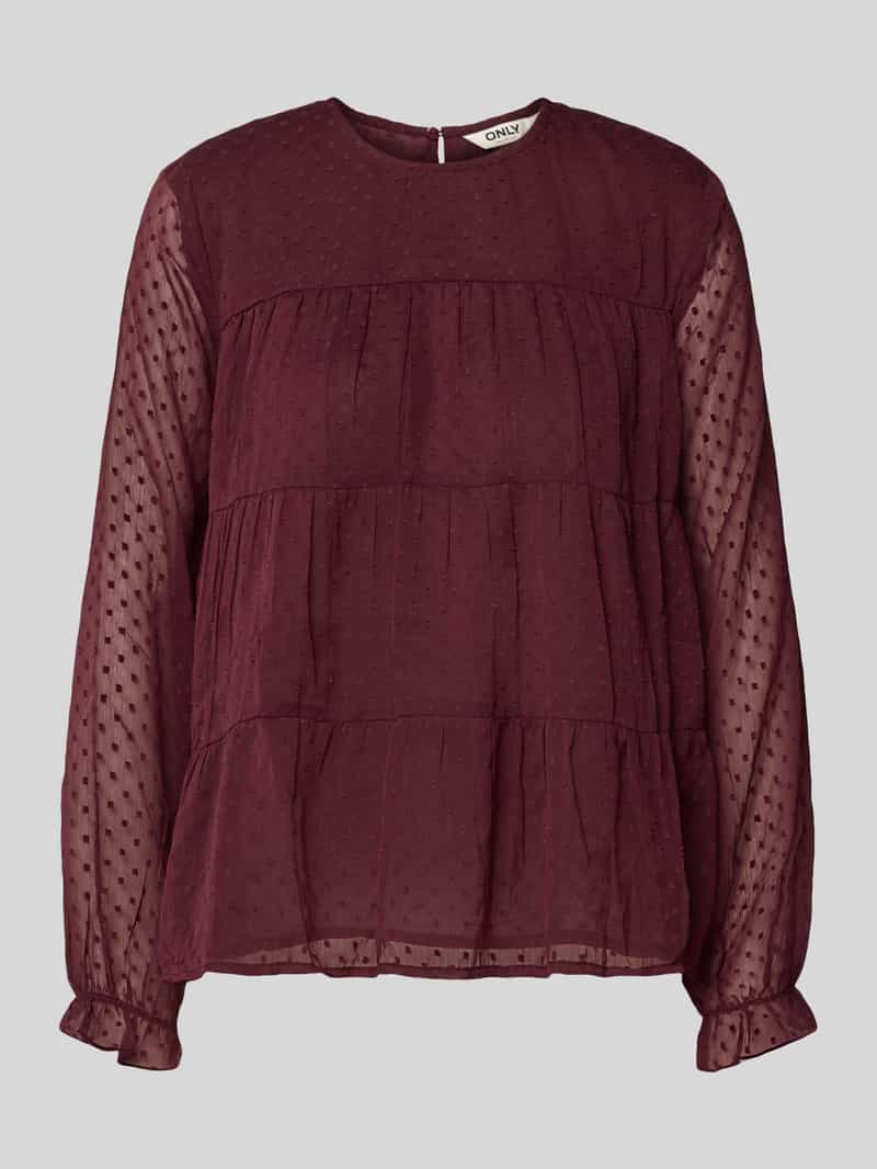 Only Relaxed fit blouse met lange mouwen en dobbystructuur model 'ELIZA LIFE'