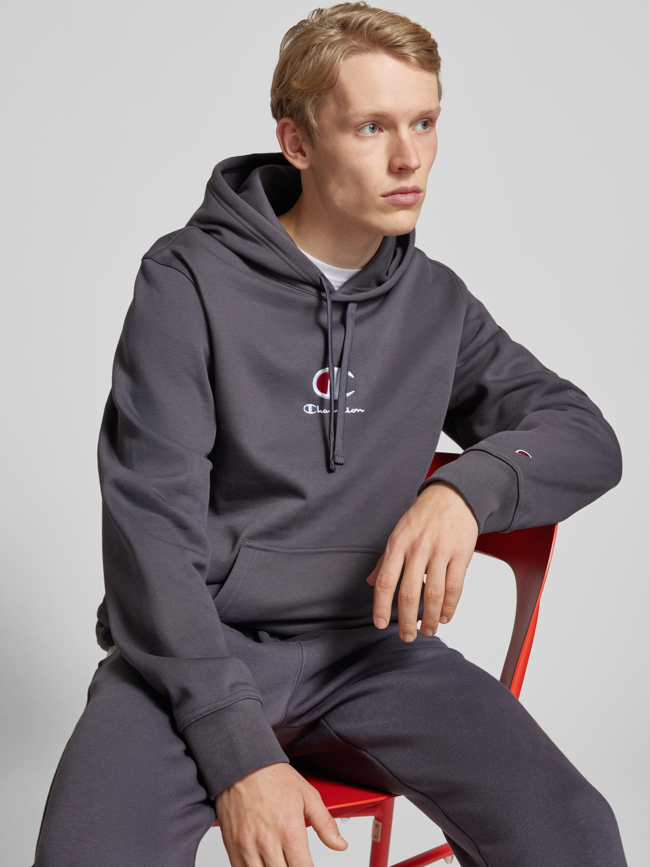 Champion Hoodie met labelstitching
