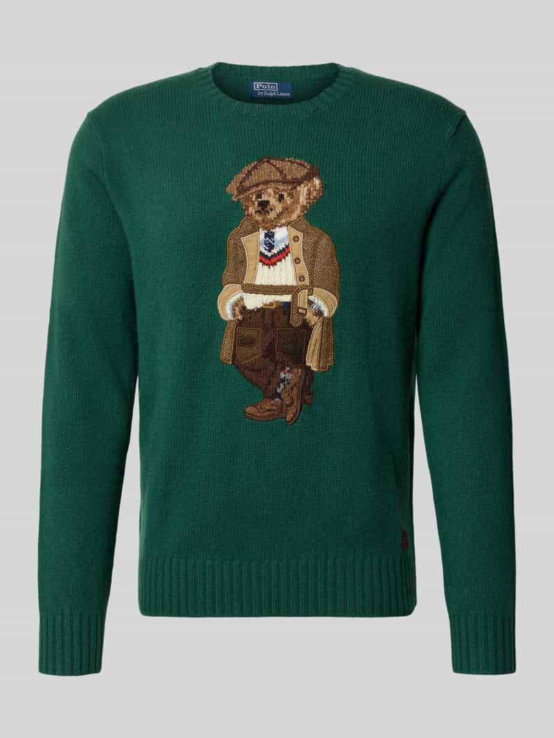 Polo Ralph Lauren Gebreide pullover van een mix van wol en kasjmier met ronde hals