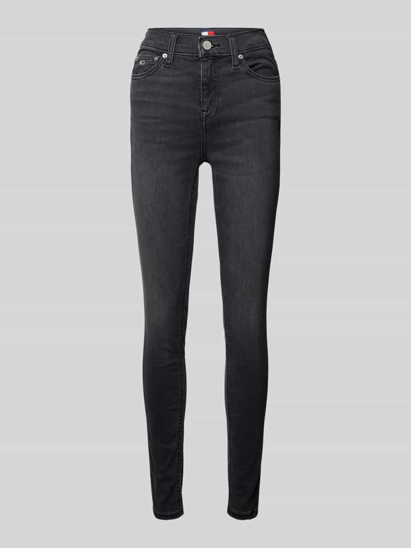 Tommy Jeans Skinny fit jeans met labelstitching model 'NORA'
