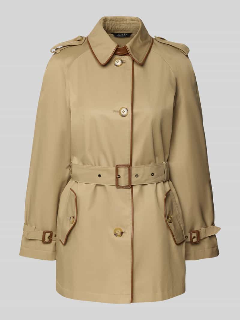 Lauren Ralph Lauren Trenchcoat met schoudertrensjes en riem