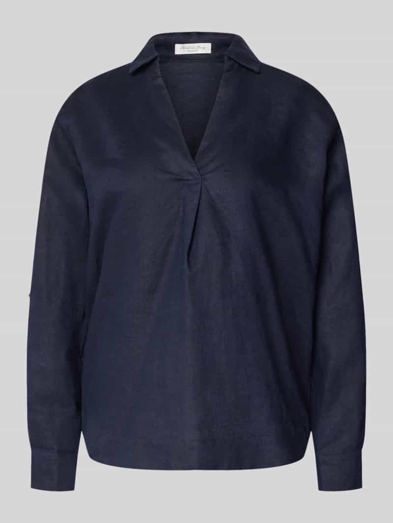 regular fit linnen blouse met V-hals